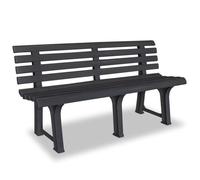 vidaXL Banc de jardin plastique anthracite 145,5 x 49 x 74 cm