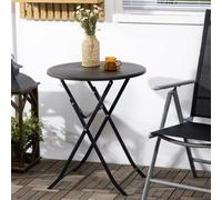 Banc de jardin - Gris foncé - Pliable - Rond - Aspect bois