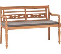 vidaXL Banc Batavia avec coussin gris foncé 120 cm teck massif