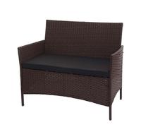 Banc De Jardin Halden En Polyrotin Marron Tacheté, Coussin Noir Marron