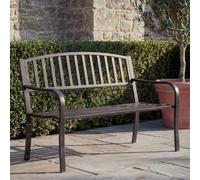 Banc De Jardin Hwc-F43, Banc Du Parc, 2 Places, Acier Thermolaqué Bronze Vintage Marron