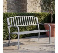 Mendler Banc de jardin HWC-F43 – 2 places, acier revêtu par poudre, gris