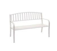 Banc De Jardin Hwc-F43, Banc Du Parc, 2 Places, Acier Thermolaqué Blanc Blanc