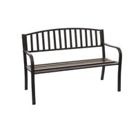Banc De Jardin Hwc-F43, Banc Du Parc, 2 Places, Acier Thermolaqué Bronze Vintage Marron