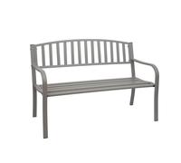 Banc De Jardin Hwc-F43, Banc Du Parc, 2 Places, Acier Thermolaqué Gris Gris