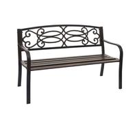 Banc De Jardin Hwc-F44, Banc Du Parc, 2 Places, Acier Thermolaqué Bronze Vintage Marron