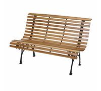 Banc De Jardin Hwc-F97, Banc Du Parc, Banquette En Bois, Fonte, 3 Places, 122cm, 22kg Marron Clair Marron