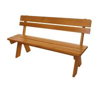 Banc de jardin HWC-L66, banc en bois, banc de parc, qualité professionnelle, bois massif ®, 148 cm ~ couleur miel