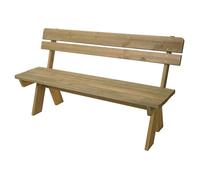 Banc De Jardin Hwc-L66, Banc En Bois Banc De Parc, Qualité Gastronomique, Bois Massif 148cm Naturel Marron