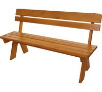 Banc de jardin HWC-L66, banc en bois, banc de parc, qualité professionnelle, bois massif ®, 148 cm ~ couleur miel