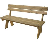 Banc de jardin HWC-L66, banc en bois, banc de parc, qualité professionnelle, bois massif 148 cm ~ naturel