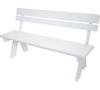 Banc de jardin HWC-L66, banc en bois, banc de parc, qualité restauration, bois massif 148 cm ~ blanc