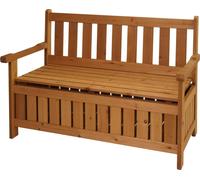 Mendler Banc de Jardin HWC-L68 avec Espace de Rangement Sapin Bois MVG 114cm Brun
