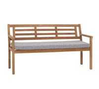 Banc De Jardin Hwc-N47, Banc De Parc Banc En Bois, Bois Massif D'acacia Certifié Mvg Coussin Gris Gris