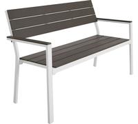 Banc de jardin Line 2 places avec structure en aluminium 128 x 59 x 88 cm - gris clair/blanc