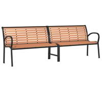 Banc de jardin marron 231 cm bois & acier revêtu par poudre