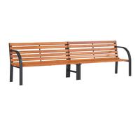 Banc de jardin marron 231 cm bois et acier enduit de poudre