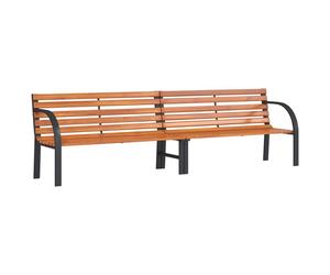 Banc de jardin marron 231 cm bois et acier enduit de poudre