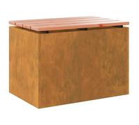 Banc de jardin moderne - vidaXL - Rouillé - 60x40x43 cm - Acier résistant aux intempéries - Bois de Douglas