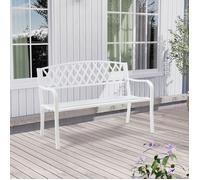 Banc de jardin Opsasar 127 x 53,5 x 88 cm acier blanc
