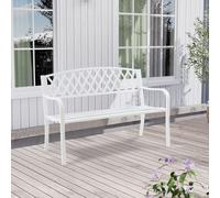 Banc de jardin 'Opsasar' pour 2-3 personnes acier 127 x 53,5 x 88 cm blanc