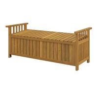 Outsunny Banc de Jardin en Bois 2 Places avec Espace de Rangement de 151L, Banc d'extérieur avec accoudoirs, Charge 240 kg, pour Jardin Balcon, 128,5 x 52 x 53,5 cm Marron