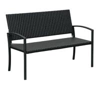 Banc de jardin - Outsunny - 2 places style cosy chic résine tressée 4 fils imitation rotin - métal - noir