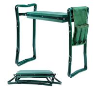 Banc de jardin pliable, à utiliser en position assise ou à genoux - 2 en 1 : protection pour les genoux et siège - Structure en métal - Rembourrage en mousse EVA - Sac à outils amovible - Dimensions :