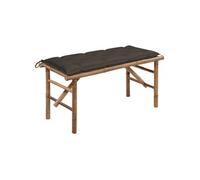 Banc de jardin pliable avec coussin 118 cm Bambou