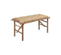 Banc de jardin pliable avec coussin 118 cm Bambou