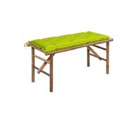 Banc de jardin pliable avec coussin 118 cm Bambou