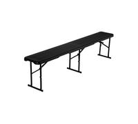 Banc de jardin pliant Pack de 2 PEHD 182,5 cm Noir
