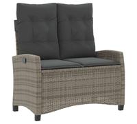Banc de jardin Réglable avec coussins Gris Poly Rattan