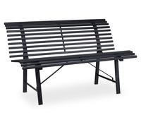 Relaxdays Banc de jardin 2 places – acier anthracite 79 x 130 x 75 cm, résistant aux intempéries