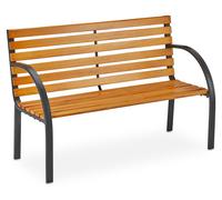 Relaxdays Banc de jardin bois avec cadre en acier