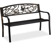 Relaxdays Banc de jardin design oiseau