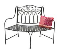 Banc de jardin résistant aux intempéries demi-rond en métal marron 96002 125 ...