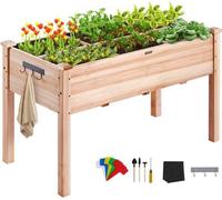 Banc de jardin sur pieds - Plate-bande surélevée pour jardin ou balcon - Bois - 86 x 46 x 76 cm