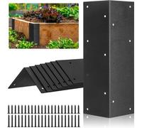 Banc de jardin surélevé avec 8 coins rehaussés pour des plates-bandes de 50 à 60 cm, raccords métalliques inoxydables, 28 cm x 7,5 cm x 7,5 cm, pour le potager