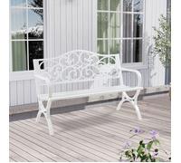 Banc de jardin 'Utav' pour 2-3 personnes acier 127 x 53 x 79 cm blanc