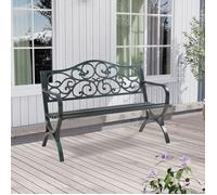 Banc de jardin 'Utav' pour 2-3 personnes acier 127 x 53 x 79 cm gris foncé avec patine verte