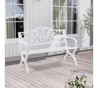 Banc de jardin 'Utav' pour 2-3 personnes acier 127 x 53 x 79 cm blanc