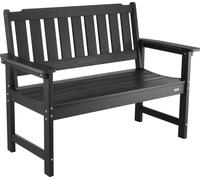 Banc de jardin VEVOR Bancs 128 cm 363 kg de capacité de charge pour 2-3 personnes, cadre en plastique résistant aux intempéries avec dossier & larges accoudoirs, banc de terrasse pour jardin parc cour