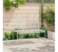 Banc de jardin vidaXL blanc antique 103,5 x 59 x 89 cm en acier