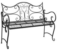 Banc de jardin vidaXL 2 places 114 x 56,5 x 90 cm en acier noir
