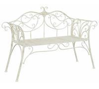 Banc de jardin vidaXL 2 places 130 x 47 x 90 cm en acier blanc antique