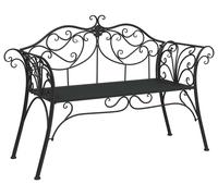 Banc de jardin vidaXL 2 places 130 x 47 x 90 cm en acier noir