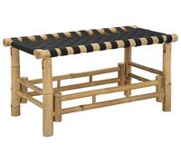 Banc de jardin vidaXL 80 x 38 x 40 cm en bambou naturel, de forme rectangulaire