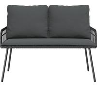 Banc de jardin vidaXL avec coussins, anthracite, 114 x 64 x 90 cm, acier