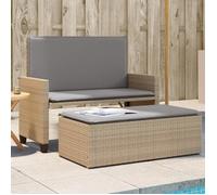 Banc de jardin - VIDAXL - Beige - Convertible en canapé-lit - Coussins confortables - Polyrotin